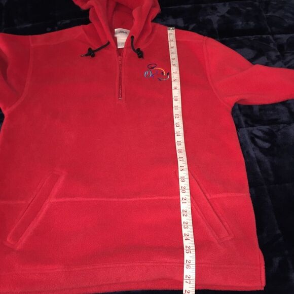 Walt Disney World Mickey Mouse Fleece Hoodie Sz S Red Pockets Unisex - Picture 6 of 12